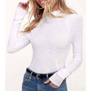 Free People Soft White Long Sleeve Top